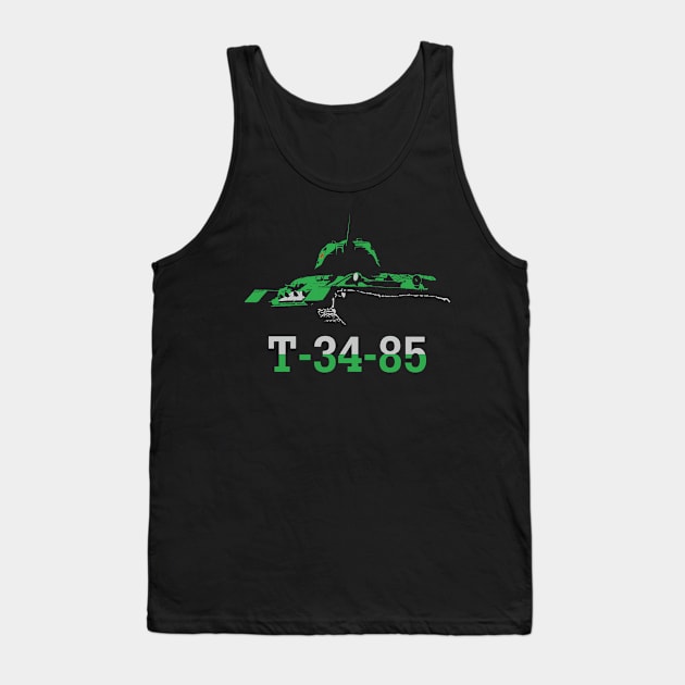Silhouette of the Soviet T-34-85 tank Tank Top by FAawRay